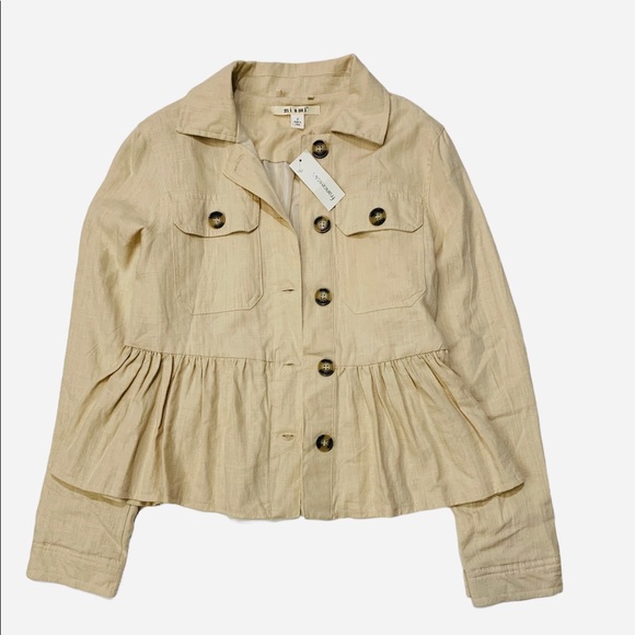 Francescas Linen Peplum Jacket - Picture 2 of 7